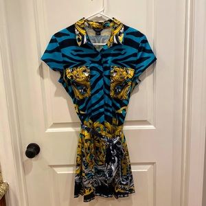 Marciano short sleeve belted shirt dress